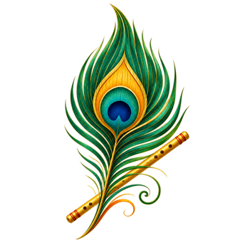 Peacock feather and flute